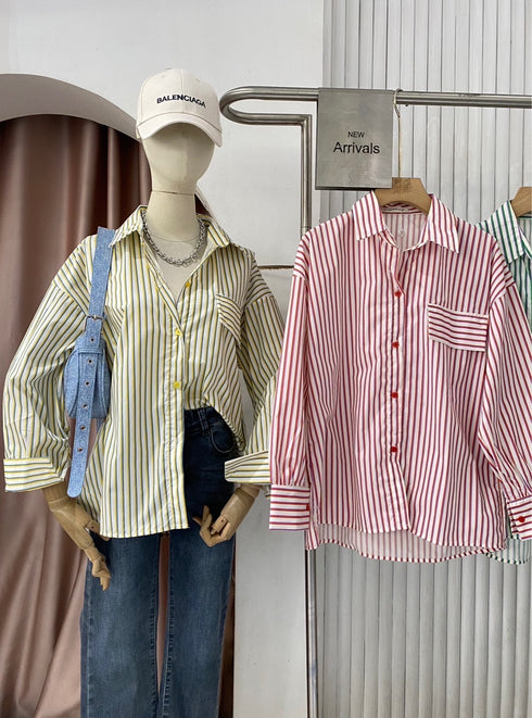 MATINEE Stripes Collar Down Formal Shirts
